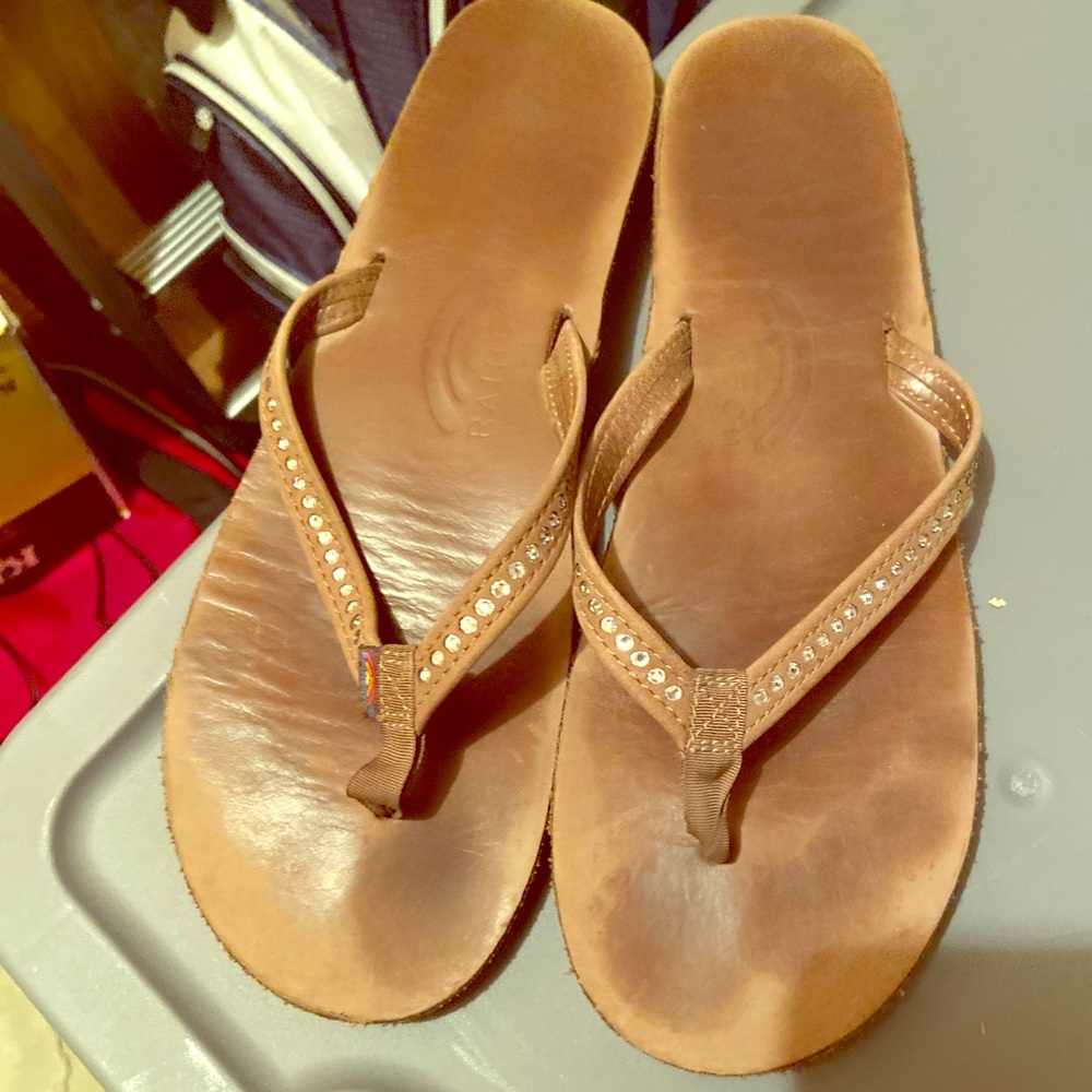 Rainbow Swarovski Stone Flipflops